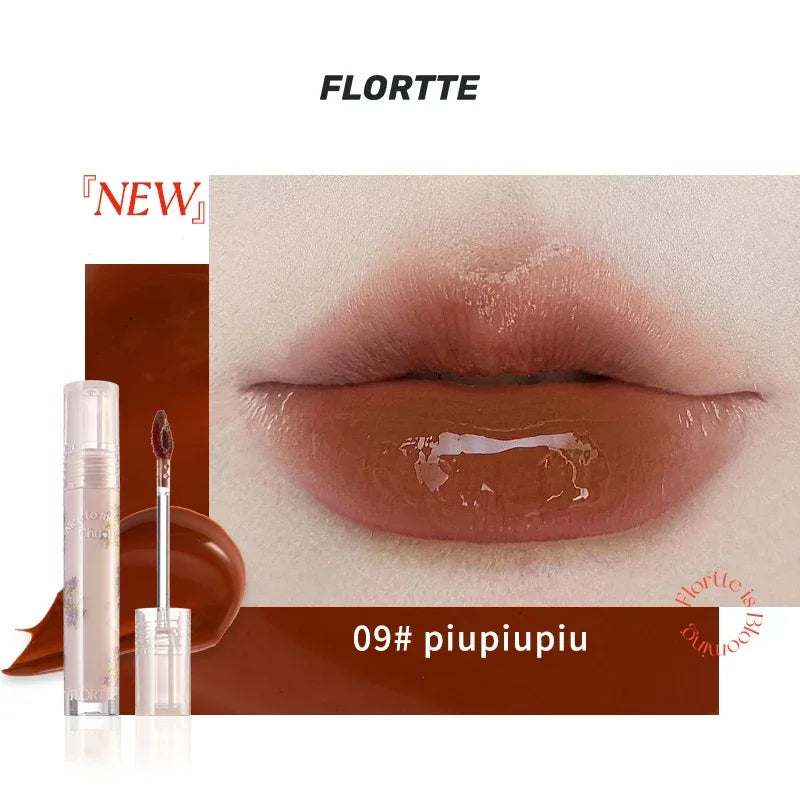 FLORTTE Beauty Lip Lasting Tint First Kiss Series Water Glossy Nice To Meet Chu Blooming Liquid Lipstick Makeup Women Cosmetics
