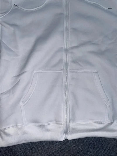 Zipper Hoodies Women/Men Fashion Long Sleeve Hooded Fleece Sweatshirt