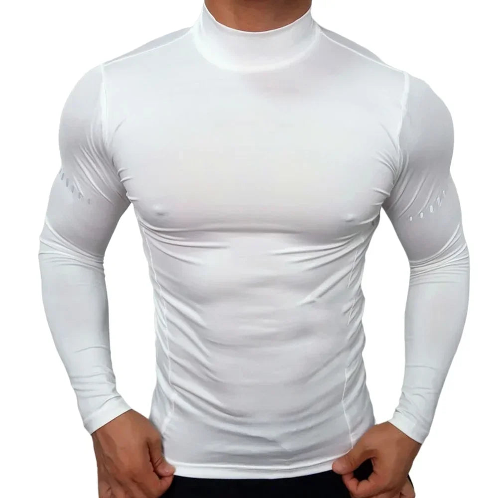 Gym T Shirt Men's Long Sleeve Compression Shirt Quick Dry Training Top Male Muscle Workout Running Clothing