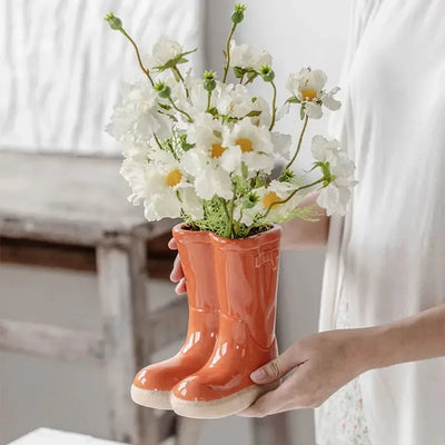 Ceramic Vase Boots Shaped Flower Vase Potted Flower Pots Desk Decoration Home Decor Floral Vases Garden Pots and Planters
