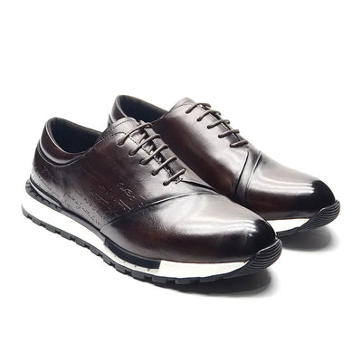 Luxury Brand Design Men's Oxford Shoes Fashion France Style Leather Sneakers Slip-on Casual Business Travel Non-slip Male Shoes