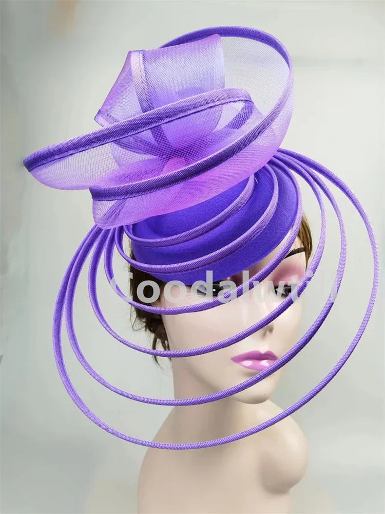 Royal Ascot Luxury Fascinator Hat Women Wedding Headpiece Mesh Hat Formal Event Pillbox Fascinator Hats Ladies Mariage Millinery