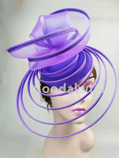 Royal Ascot Luxury Fascinator Hat Women Wedding Headpiece Mesh Hat Formal Event Pillbox Fascinator Hats Ladies Mariage Millinery