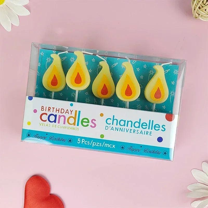 Yellow flame cake candle retro cartoon birthday internet celebrity christmas decoration
