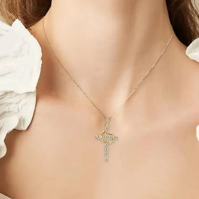 Religious cross Jewelry Neck Chain Christian Necklace Copper Religious Necklace Christian Crown Necklace Pendant For Women Men