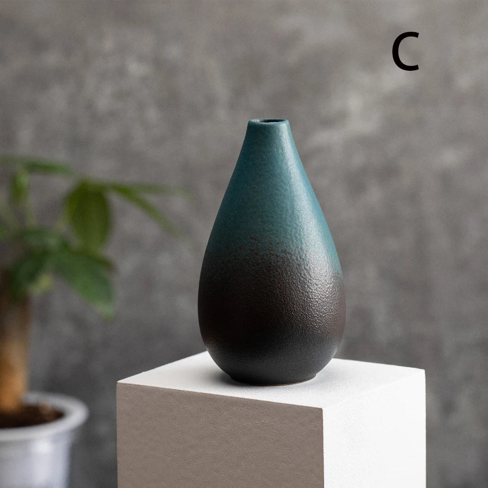 Small Ceramic Vase for Flowers Plants,  Matte Vases for Modern Table Shelf Home Decor Wedding  Frosted Elegant Ceramic Vase
