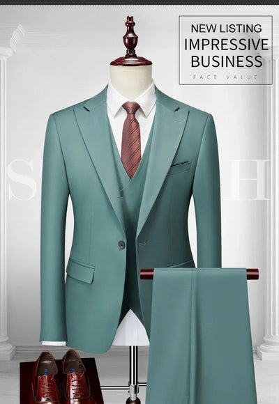 Italian Business Gentleman Slim Suit, Groom Wedding Blazers, Men's Blazers, Italian Costume, Sizes M to 5XL