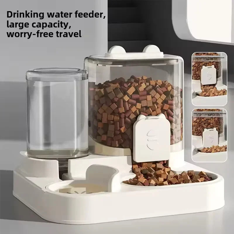 Dog Auto Feeder and Water Dispenser Gravity Food Feeder and Waterer Set with Pet Food Bowl Universal Pet Products