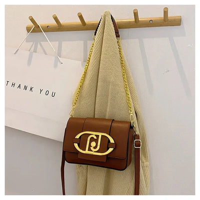 Designer Handbags For Women Leather Metal Buckle Flap Square Shoulder Bags Fashion 2024 Ladies Messenger Bags Females Casual