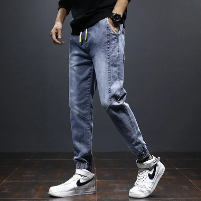 2024 Men Jeans mens fashion clothing Black Blue Cargo Jeans Men Streetwear Denim Jogger Pants Men Baggy Harem Jean Trousers