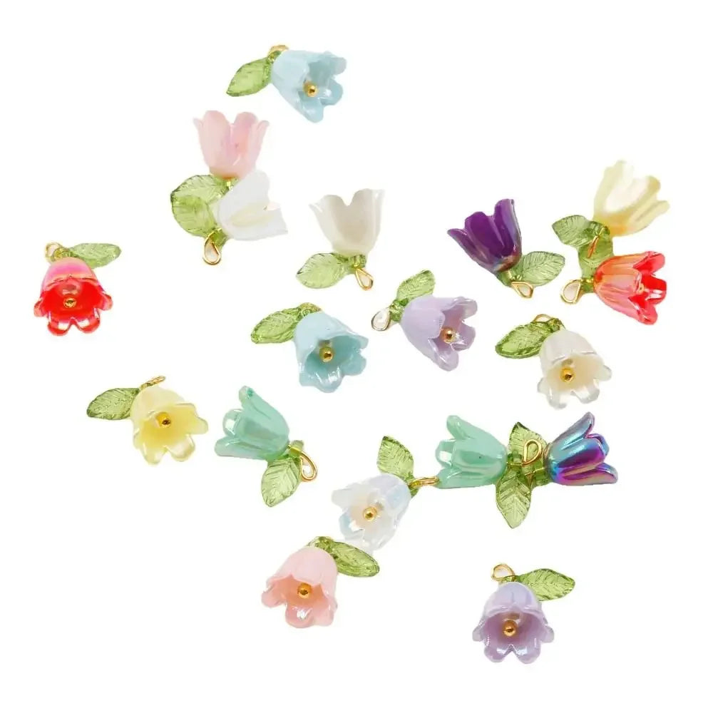 Hairpin Jewelry Making For DIY Bracelet Making Kit DIY Crafts Loose Beads Bell Orchid Beads Lampwork Beads Flora Leaves Beads