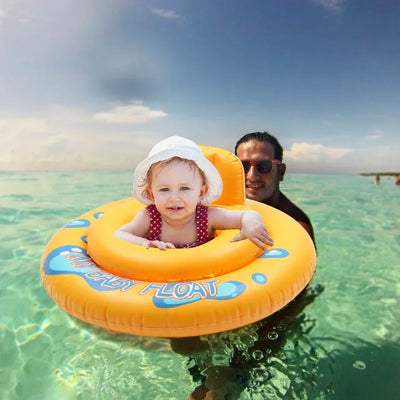 Swim Ring Baby Swimming Seat Baby Toys Cute Summer Inflatable Toddlers Bathtub Kids Wheels Portable Swimming Float Ring