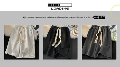 Solid Color Wide-leg Pants for Men New in Summer 2025 Loose and Versatile Sporty Mid-length Shorts Trendy