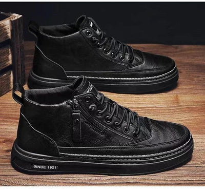 Handmade Leather Casual Shoes for Men Design Sneakers Man Comfortable High Top Boots Men's Loafers Platform Moccasins Driving