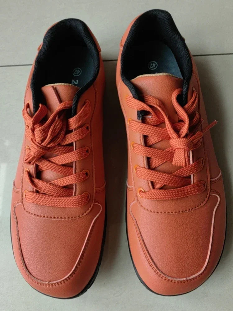 ZZFABER Leather Barefoot Shoes Soft Minimalist Sneakers for Women Men Casual Shoes Unisex Sneakers
