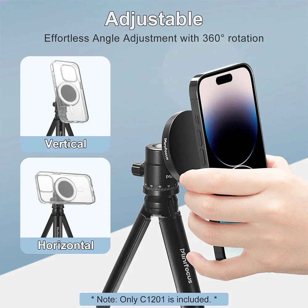 Magnetic Phone Holder for Magsafe to 1/4 3/8'' Screw Arri Hole Tripod Mount Adapter for iPhone 14 13 12 Serie with Magnetic Ring
