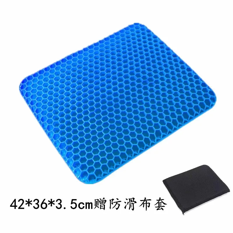 Gel seat cushion with non-slip cover,honeycomb design,pressure relief, breathable cooling cushions for car office home summer