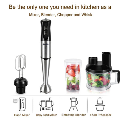 10 in 1 Food Processor 800 W Stainless Steel 15 Speed Four Blades With whisk, juicer, jam maker, meat grinder, vegetable slicer