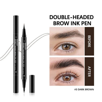 2 In 1 Eyebrow Pencil Eyeliner Double-Headed Long-Lasting Waterproof Smudge-Proof Precise Delineation Natural Tones for All Skin