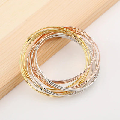 Luxury 10 Pieces Bangle Sets in 3 Colors Statement Bracelet Fashion Hands Jewelry for Women Wedding Party Prom