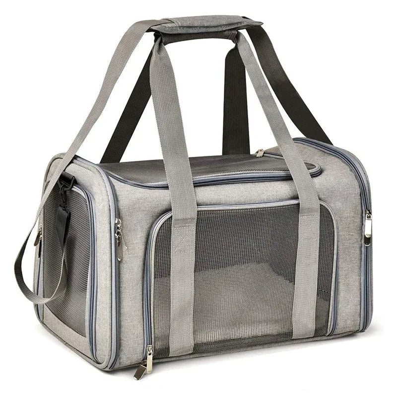 Portable Dog Cat Carrier Bag Soft Side Backpack Pet Carriers Dog Travel Bags Airline Approved Transport  Outgoing Pets Handbag