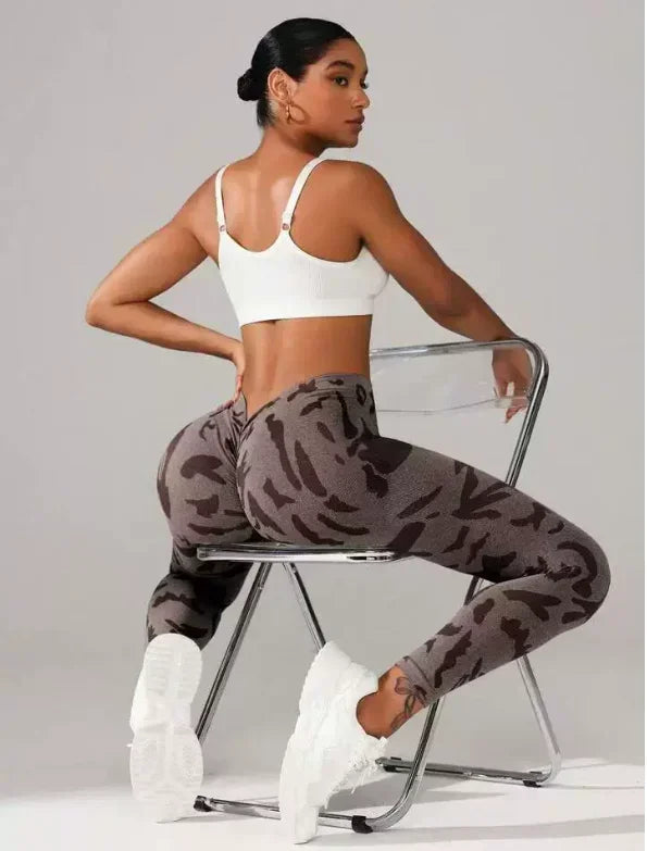 Women V-waist Printed Seamless Leggings
