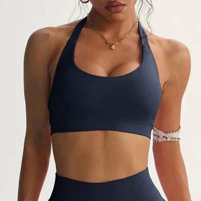 High Sports Bra Women Halter Seamless Padded  Sports Bras