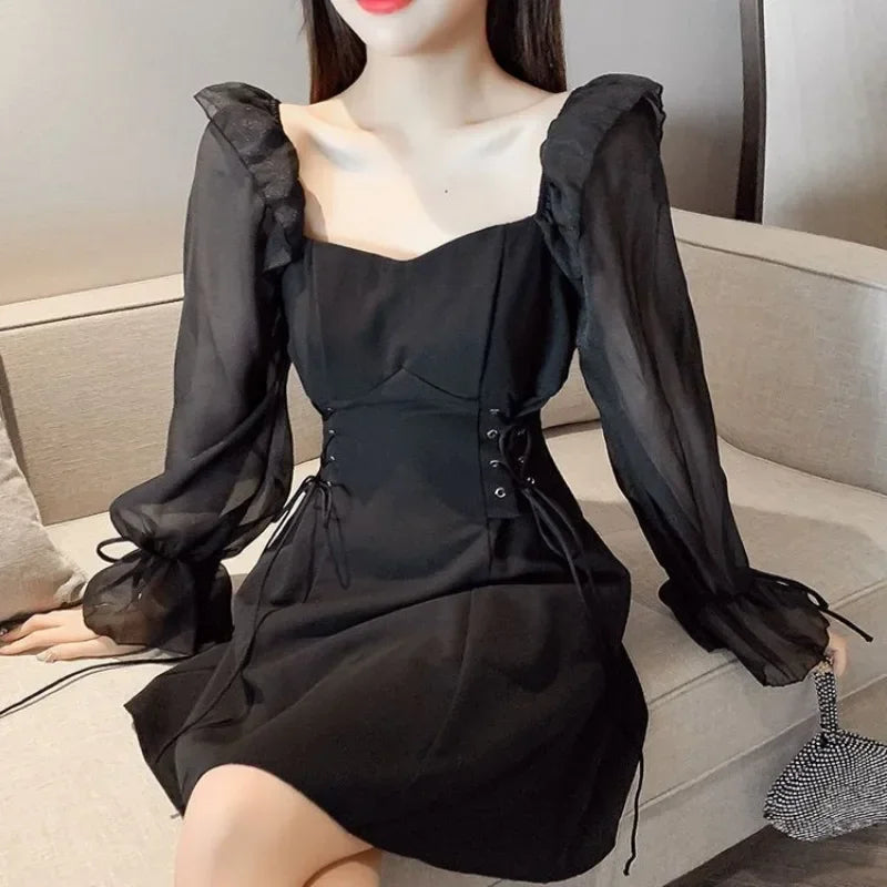 Dresses for Women Sensual Sexy A Line Spring Autumn Woman Long Sleeve Dress On Sales Designer Korean Fashion G Y2k Hot Promotion