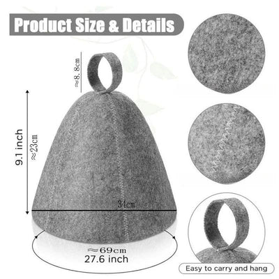 Sauna Hats, Sauna Caps Sauna Hats Sauna Accessories Felt Sauna Cap for Men and Women Home Sauna Steam Cap for Steam Room