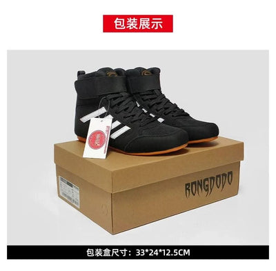 Boxing wrestling shoes children's adult training men women combat fighting Sanda high top shoes boots strength weightlifting gym