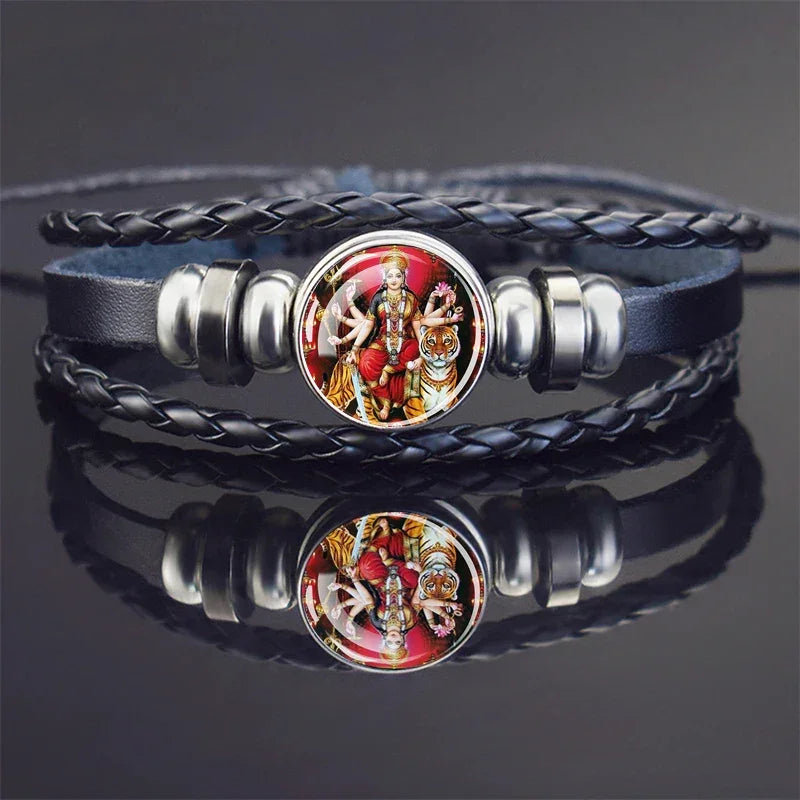 Hinduism God Bracelets Ganesha Vishnu Shiva Amulet Bracelet for Men Women Goddess of Kashmi Wealth Bangle India Buddhism Jewelry