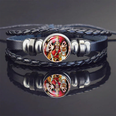 Hinduism God Bracelets Ganesha Vishnu Shiva Amulet Bracelet for Men Women Goddess of Kashmi Wealth Bangle India Buddhism Jewelry