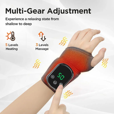Electric Heating Neck/Wrist/Ankle Brace Massager USB Rechargeable Hot Compress Vibration Massage Cervical Hand Foot Muscle Relax