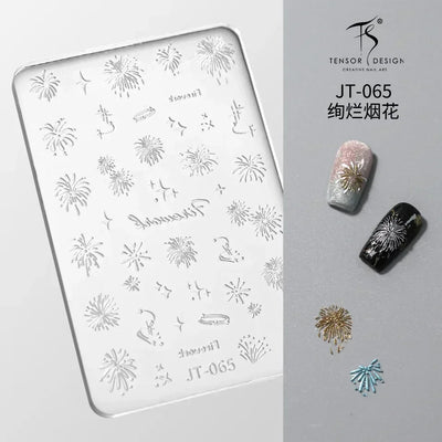 Geometric Bowknot Grid Lace Flora Edge Nail Art Silicone Carving Mold Mould Star Daisy Flower Charms Bow Tie Snowflake Template