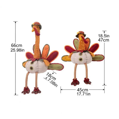 Thanksgiving Decor Turkey Plush Cute Stuffed Animal Fall Decorations For Home Holiday Party For Fall Autumn Harvest Home Table