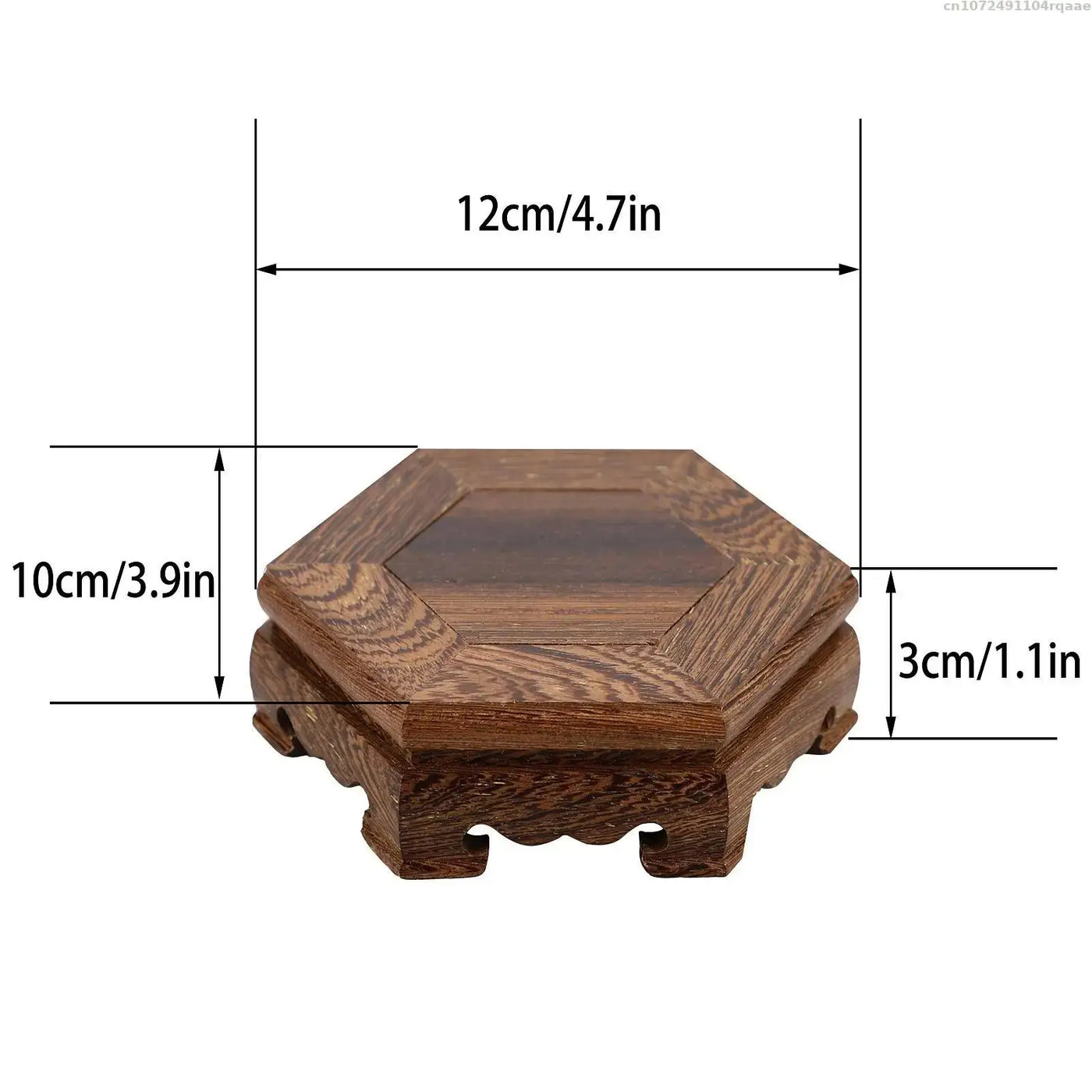 Natural Solid Wood Decorative Shelves for Wine Tea Sets Pedestal Crafts Vase Flower Pot Bonsai Buddha Display Stand Storage Rack
