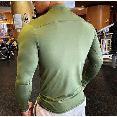 Gym T Shirt Men's Long Sleeve Compression Shirt Quick Dry Training Top Male Muscle Workout Running Clothing