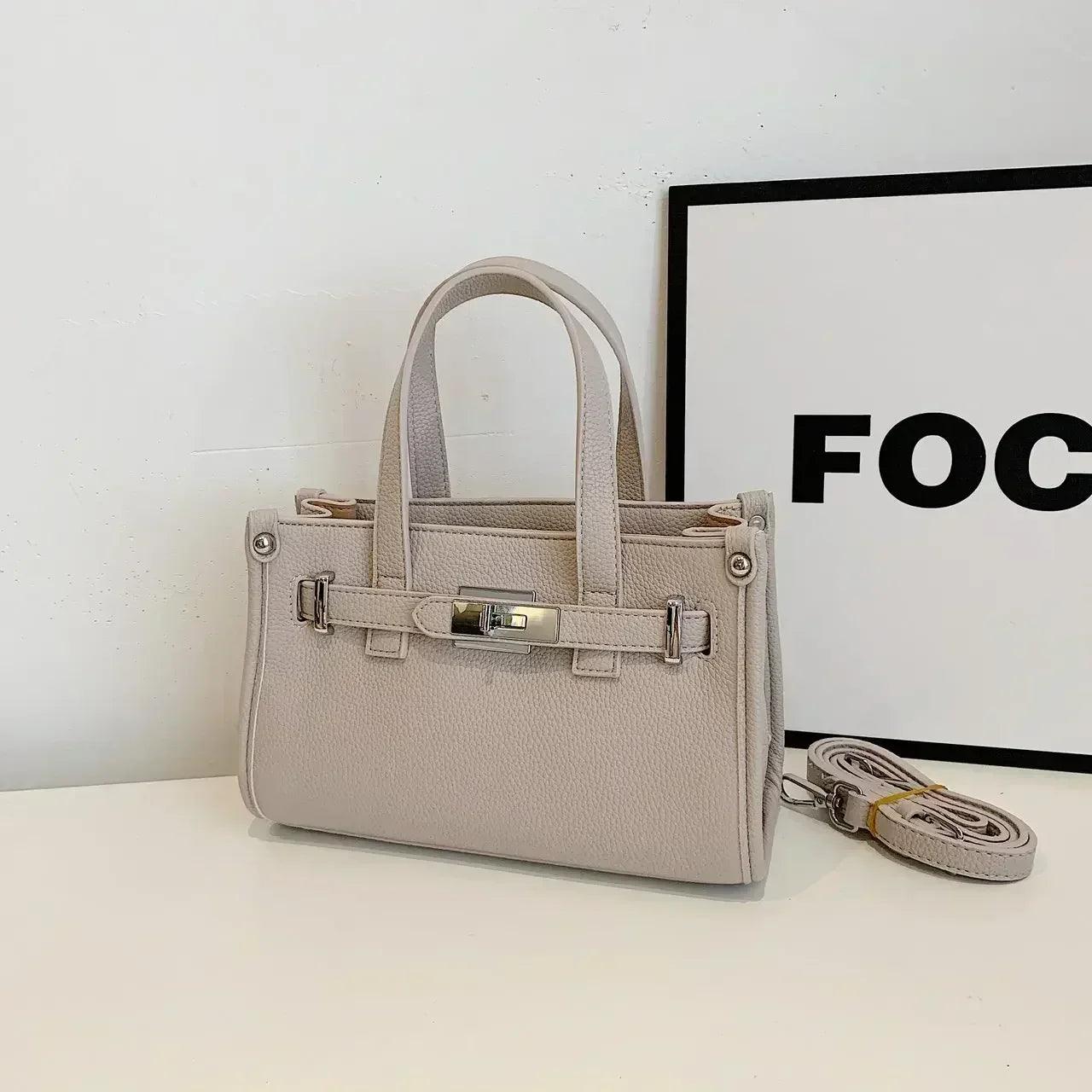 Designer ladies tote bag with leather handles elegant crossbody shoulder for work and travel