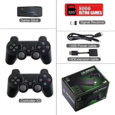 Video Game Console 2.4G Double Wireless Controller Game Stick 4K 20000 Games 64 32GB Retro Games for PS1/GBA Boy Christmas Gift