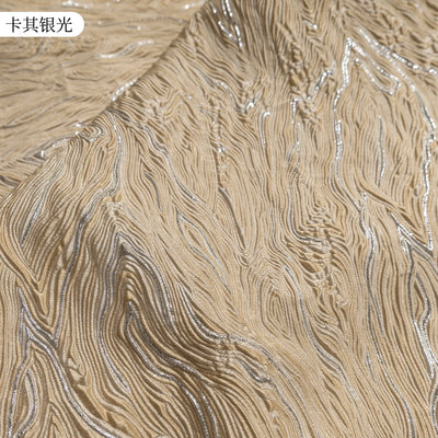 Mountain Pattern Gilt Silk Texture Jacquard Fabric Flash Three Dimensional Texture Hanfu Creative Dress Clothing Designer Fabric