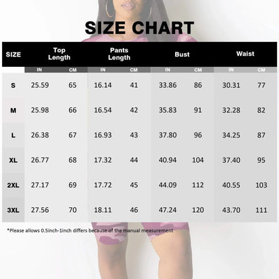 Women's Camo Two Piece Set Short Sleeve Pink Casual Workout