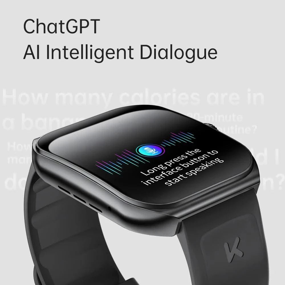 KUMI KU7 Smartwatch 1.96" AMOLED, AI Voice Assistant, Bluetooth Call, SOS Alert, 100+ Sports, Health Monitor