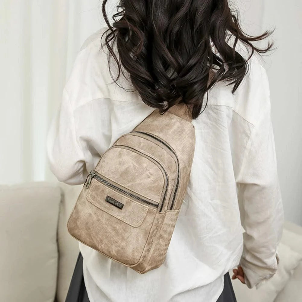 Women Men PU Leather Shoulder Bag Fashion Sling Crossbody Bag