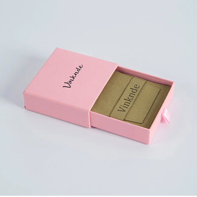 Custom Logo Luxurious Jewellery Packaging Pouch Printed Cardboard Drawer Box Fashion Jewelry Rings Packaging Box With Suede Bag