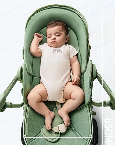 Portable Foldable Baby Stroller, High View Two-way Baby Stroller, Lightweight Travel Baby Stroller,  Adjustable Backrest