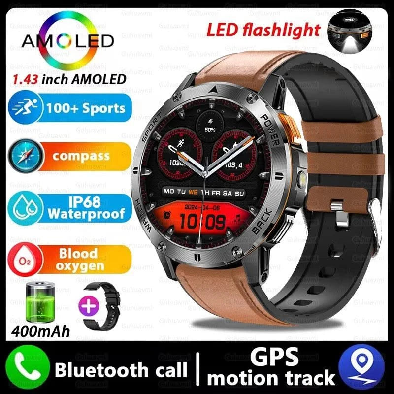 Outdoor Smart Watch Men 1.43'' HD AMOLED