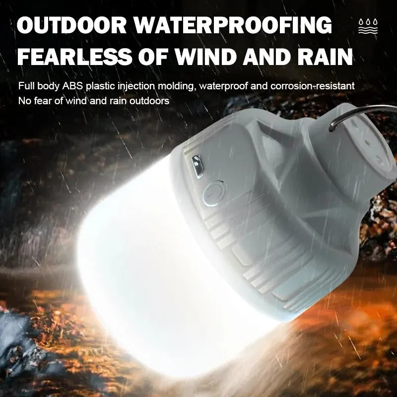 USB Rechargeable LED Camping Lantern High Brightness Portable Outdoor Light Emergency Tent Lamp for Fishing Hiking Night Use