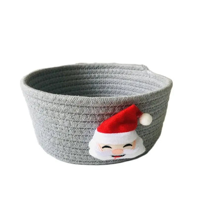 Hand Woven Storage Basket Christmas Present Candy storage Baskets Cartoon Kids Toys Desktop Organizer Sundries Storage Box
