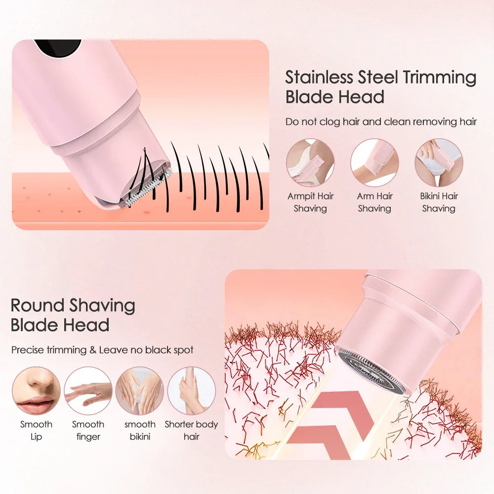 Electric Razors for Women Painless Ladies Epilator Facial Mustache Shaver Bikini Underarms Legs Trimmer Electric Hair Removal