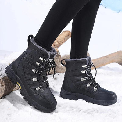 2025 New WinterFleece-Lined Thickened Wear-Resistant Outdoor Climbing Shoes Women's Cotton Snow Boots High-Top Cotton Shoes